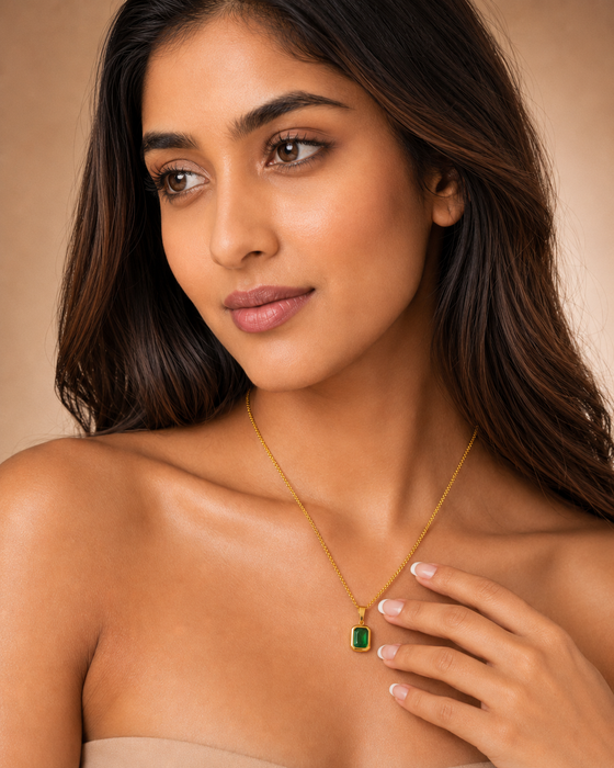 Green Geometric Pendant