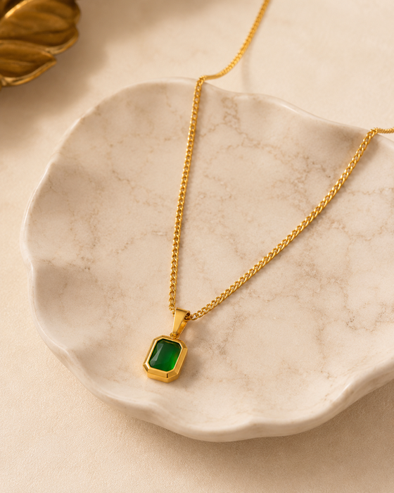 Green Geometric Pendant
