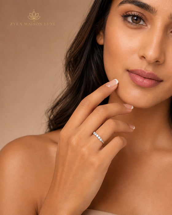 Silver Plated AD Round Cut Ring