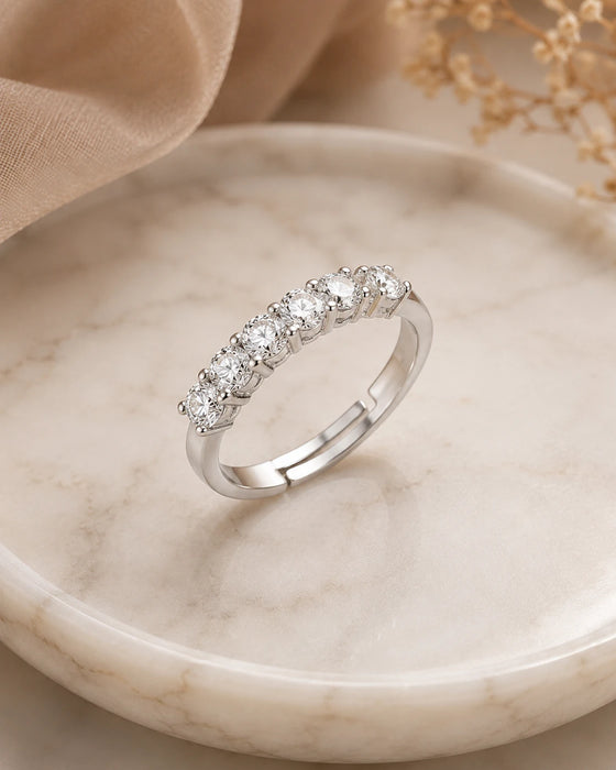 Silver Plated AD Round Cut Ring