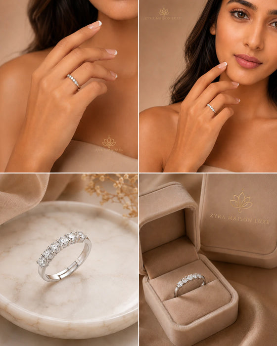 Silver Plated AD Round Cut Ring
