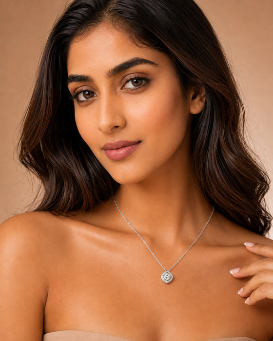 Square Solitaire Pendant
