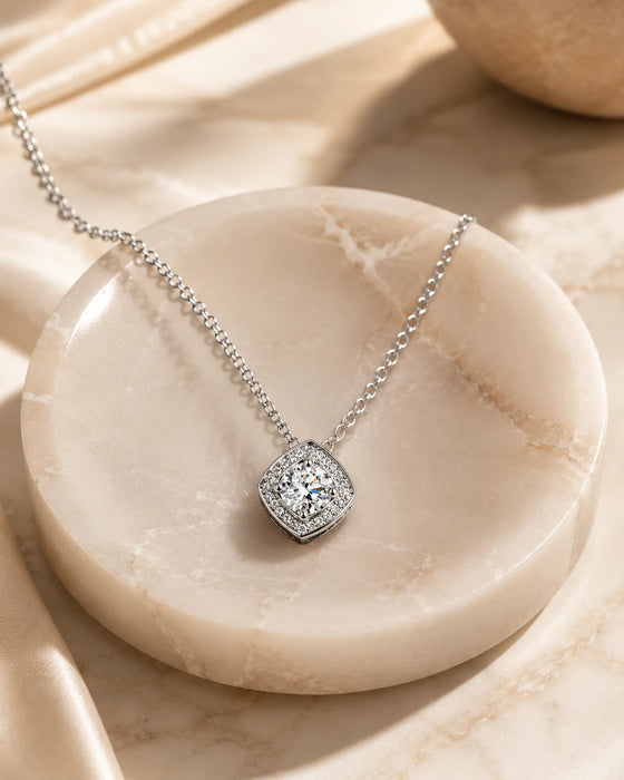 Square Solitaire Pendant