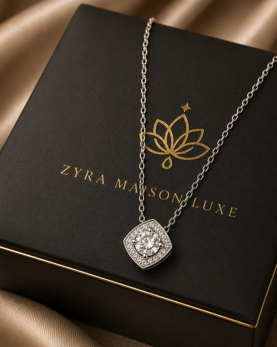 Square Solitaire Pendant
