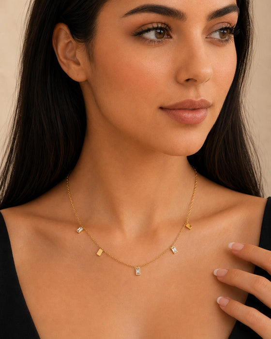 Rectangle Crystal Necklace