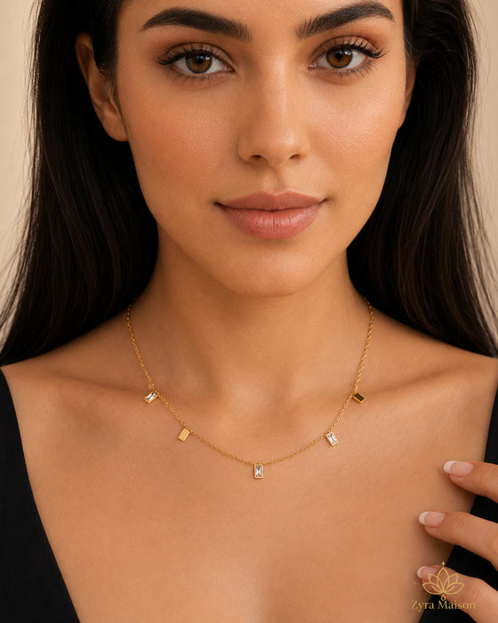 Rectangle Crystal Necklace