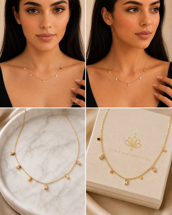 Rectangle Crystal Necklace
