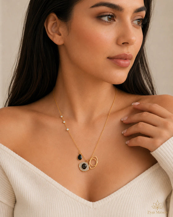 Evil Eye Charm Pendant Necklace for Women