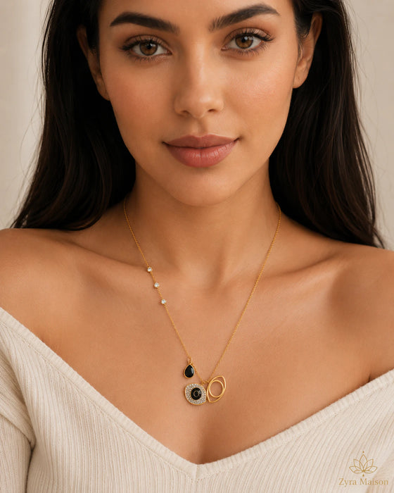 Evil Eye Charm Pendant Necklace for Women