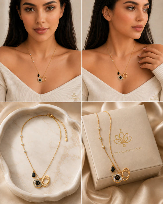 Evil Eye Charm Pendant Necklace for Women