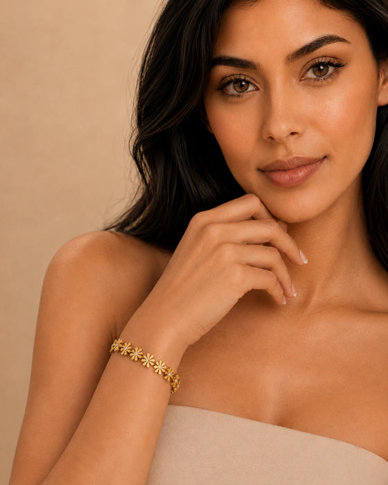 Floral Bangle Bracelet