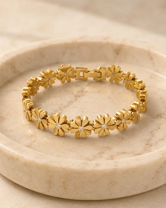 Floral Bangle Bracelet