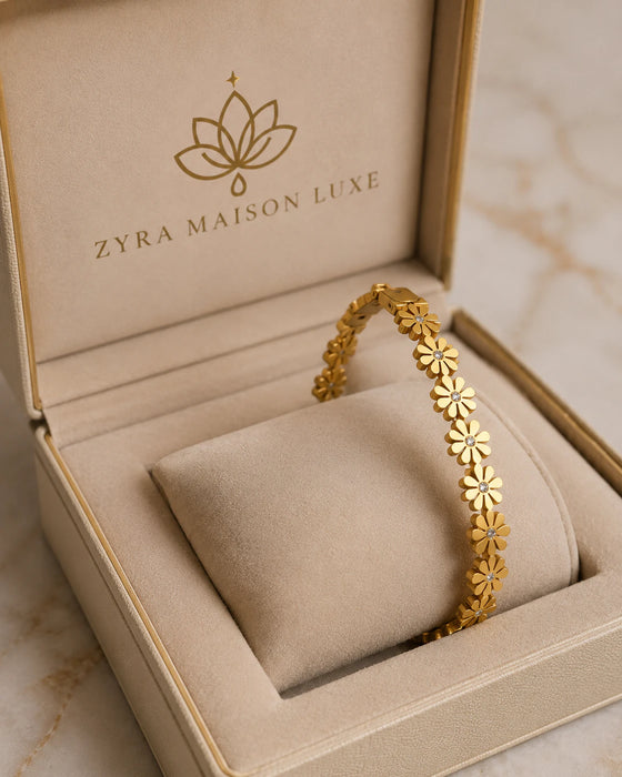 Floral Bangle Bracelet