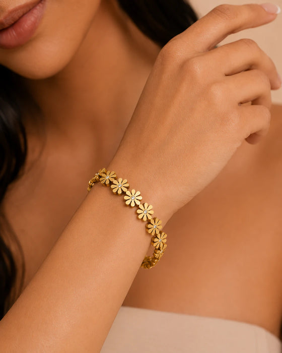 Floral Bangle Bracelet