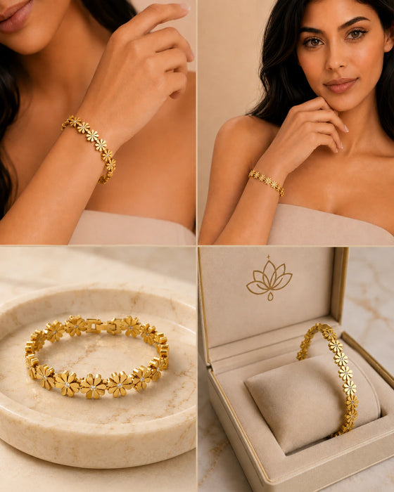 Floral Bangle Bracelet