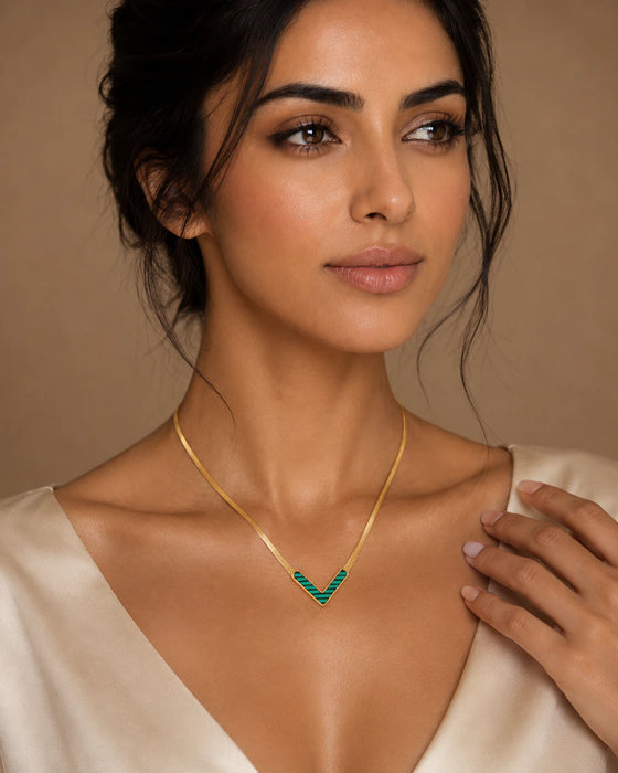 Green V Necklace