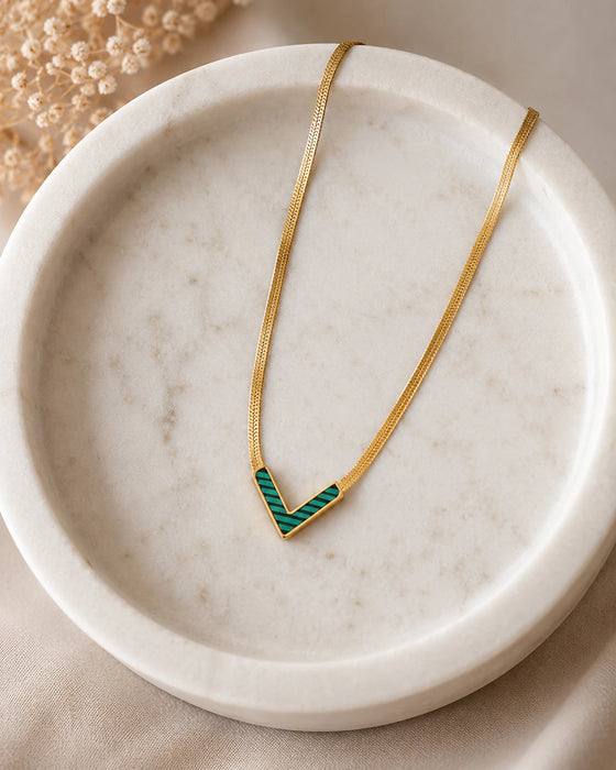 Green V Necklace