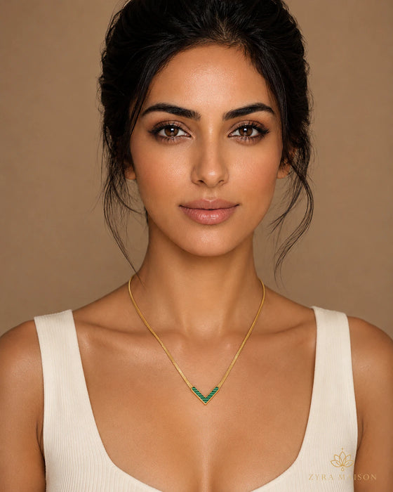 Green V Necklace