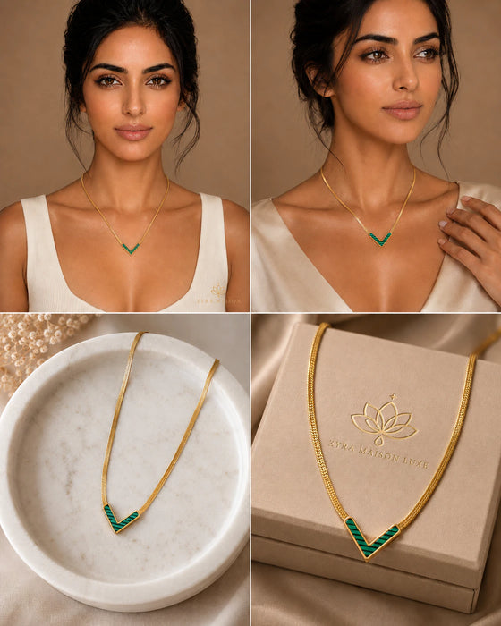 Green V Necklace